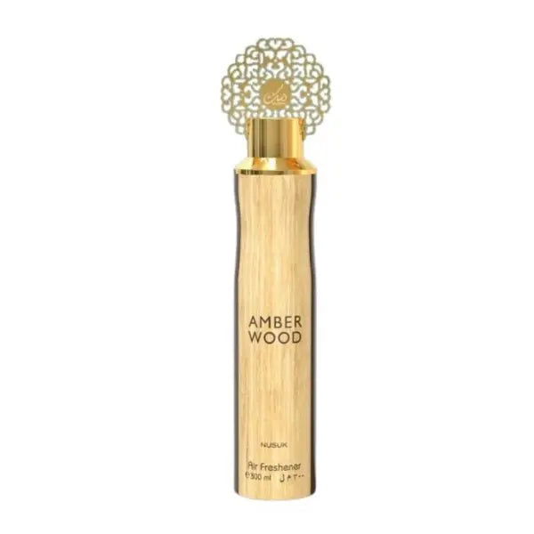 Nusuk Air Freshener Amber Wood 300 ml, warm amber and woody fragrance for home or office