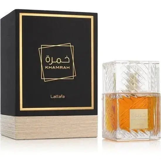Lattafa Khamrah - Set 3PCS - Perfumed Spray - EDP 100ML & Air Freshener - The Oud Library